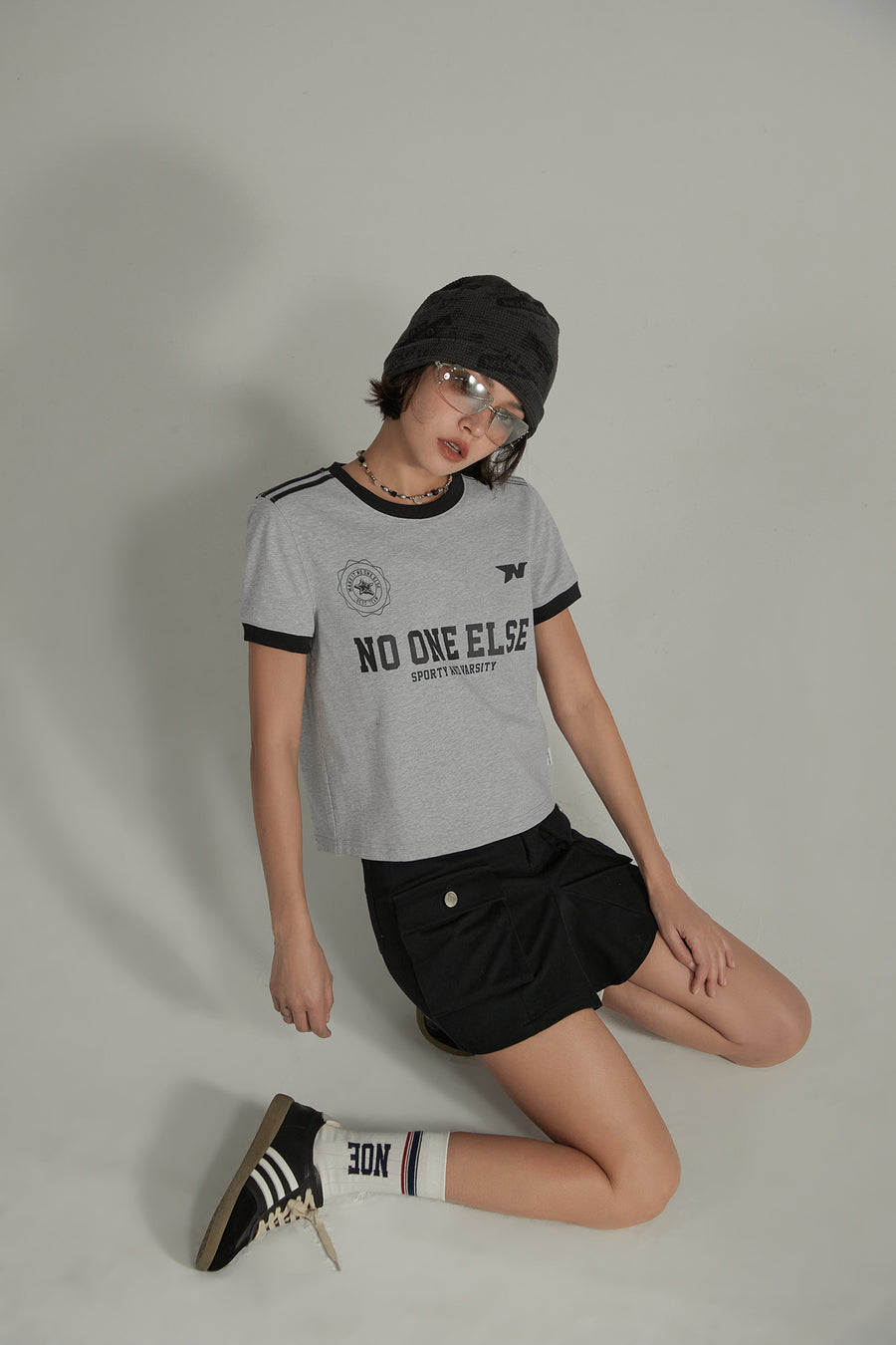 CHUU Noe Lettering Sporty Colorblocked Short Sleeve T-Shirt