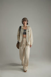 Summer Boxy Drawstring Hooded Jacket