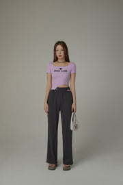 Square Neck Chuu Club Unbalanced T-Shirt