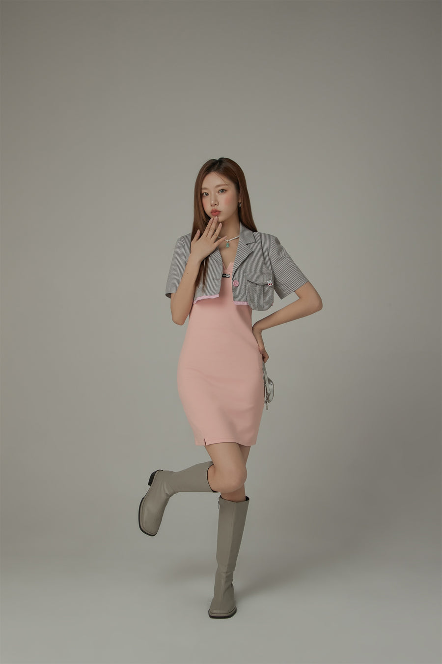 CHUU Ribbon Should Strap Slimfit Dress