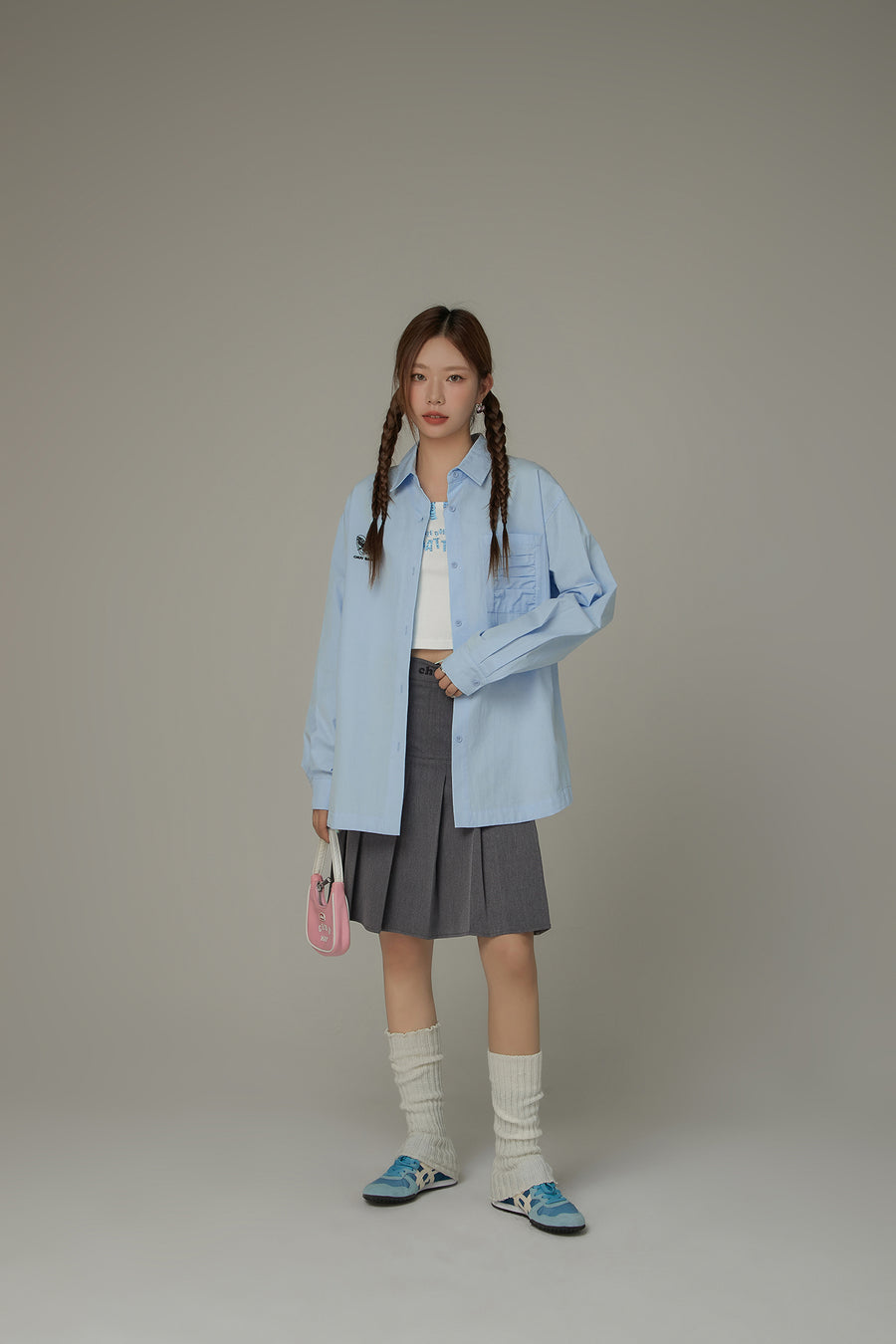 CHUU Heart Loose Fit Color Long Sleeve Shirt