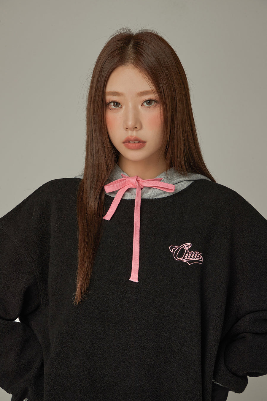 CHUU Fleece Color Combination Hoodie