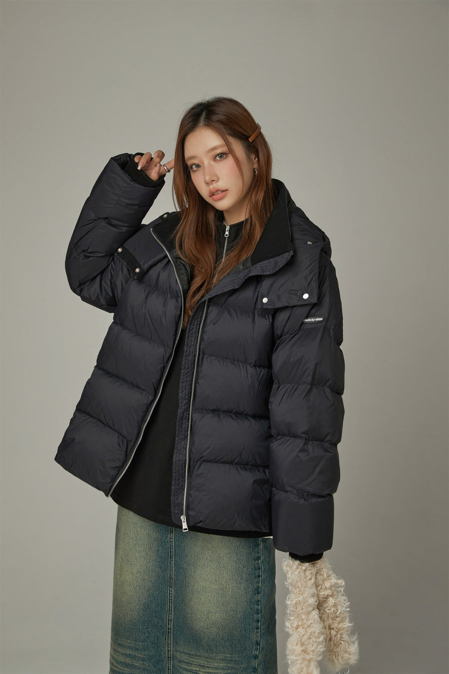 CHUU Solid Hooded Padded Jacket