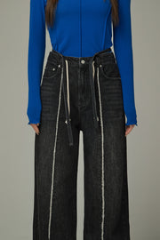 Fryaed Line Stitch String Denim Jeans