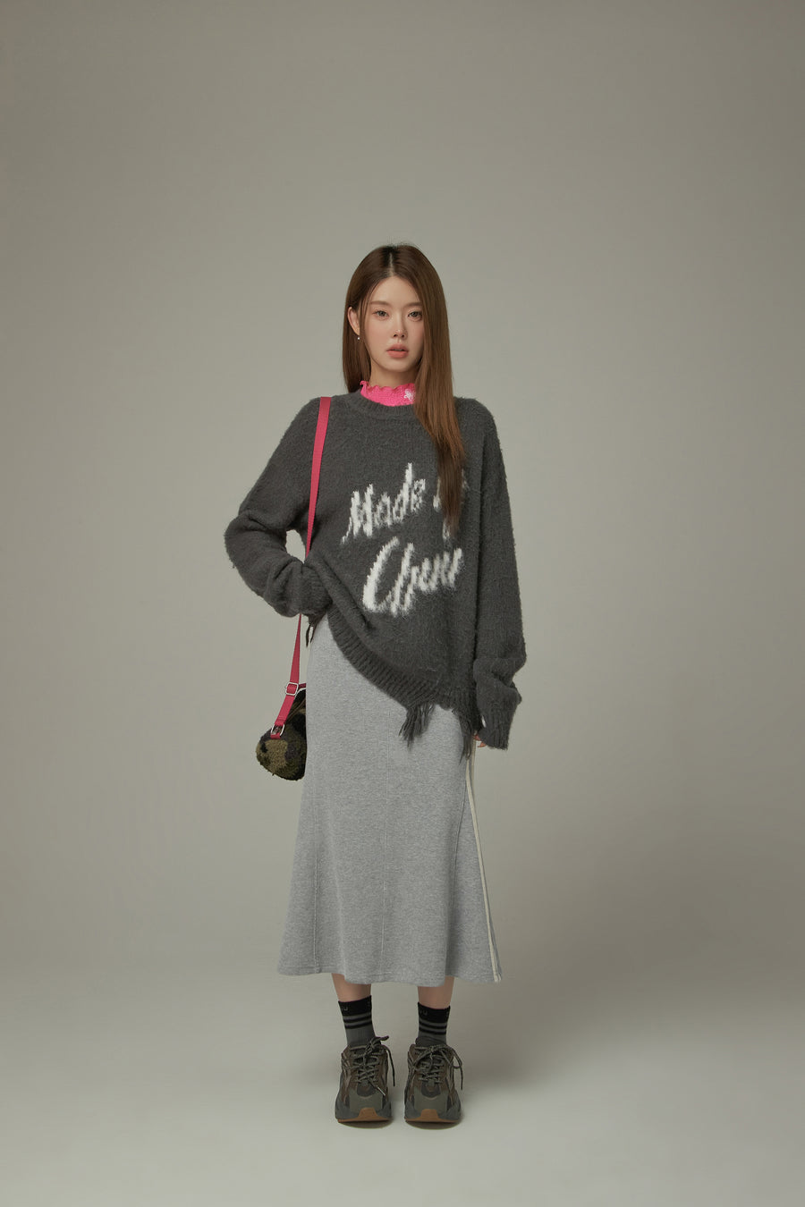 CHUU Logo Embroidery Long Skirt