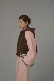 Raglan Color Combination Fluffy Jacket