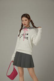 Macaron Color Logo Knit Sweater