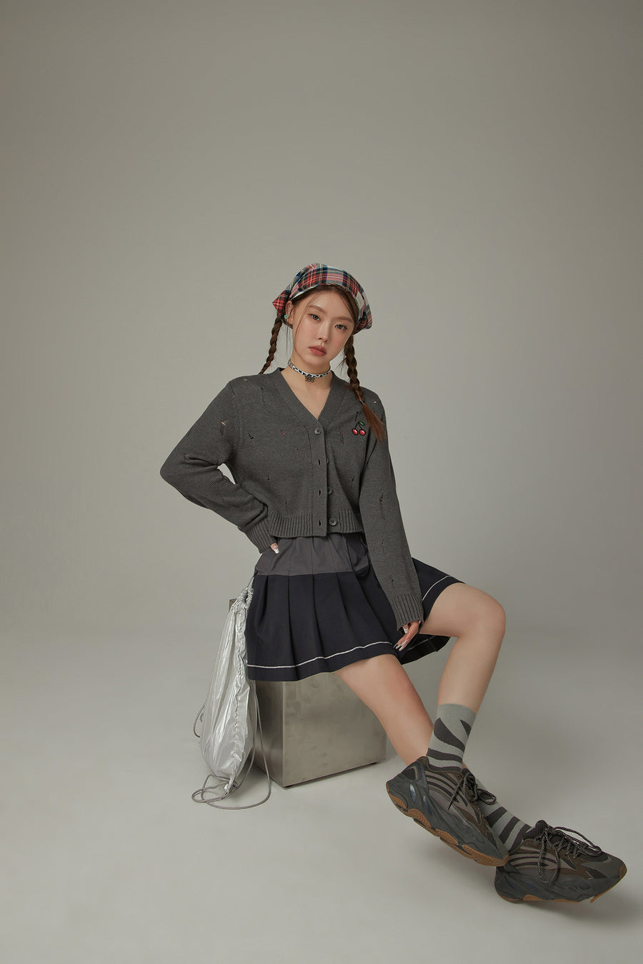 CHUU Stopper Pleated Skirt