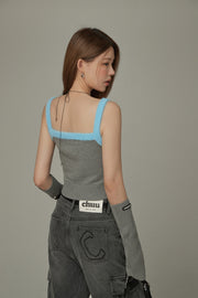 Line Color Scheme Sleeveless Crop Top