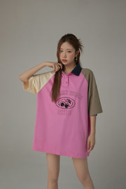 Cherry Bomb Contrast Raglan Loose Fit T-Shirt