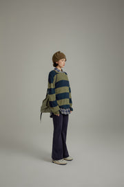 Color Pocket Stripe Knit Sweater