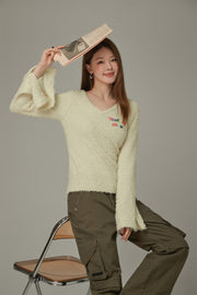 Rainbow Logo V-Neck Knit Sweater