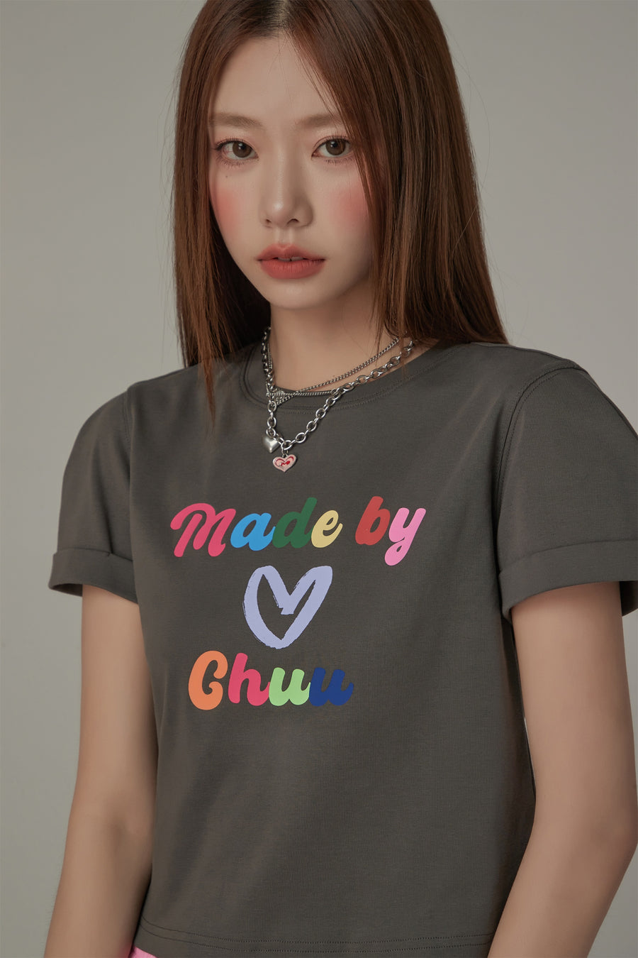 CHUU Made By Chuu Colorful Printed Cropped T-Shirt