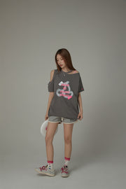 Nice To Meet Chuu Off-The-Shoulder Cherry T-Shirt