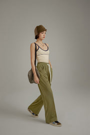 Banded Wide Leg Jogger Pants