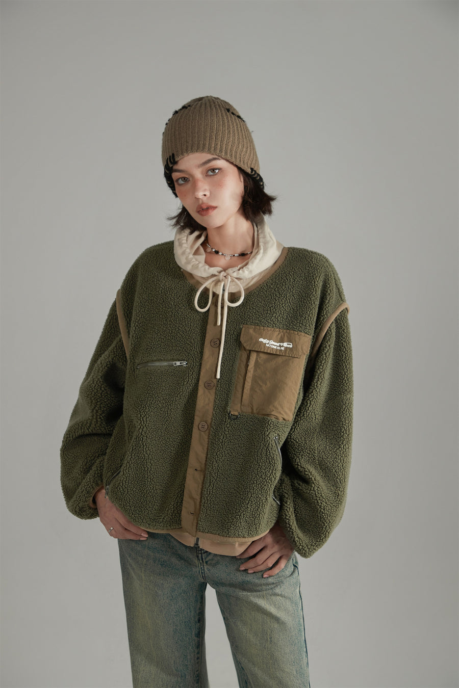 CHUU Fleece Zip-Up Jacket