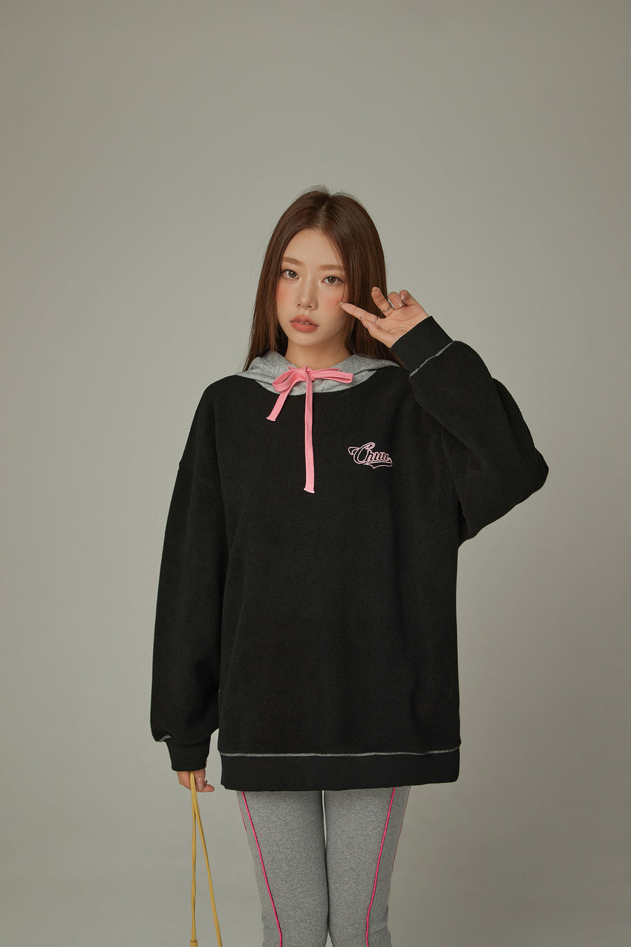 CHUU Fleece Color Combination Hoodie