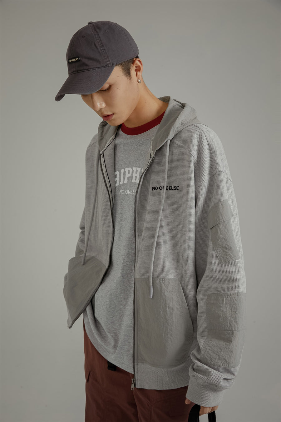 CHUU Basicdrawstring Zip-Up Hoodie