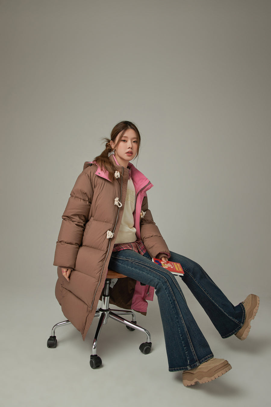 CHUU Boxy Padded Long Coat