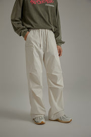 Solid Color Drawstring Casual Cargo Pants