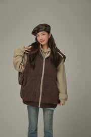 Fleece Vest Hooded Jacket