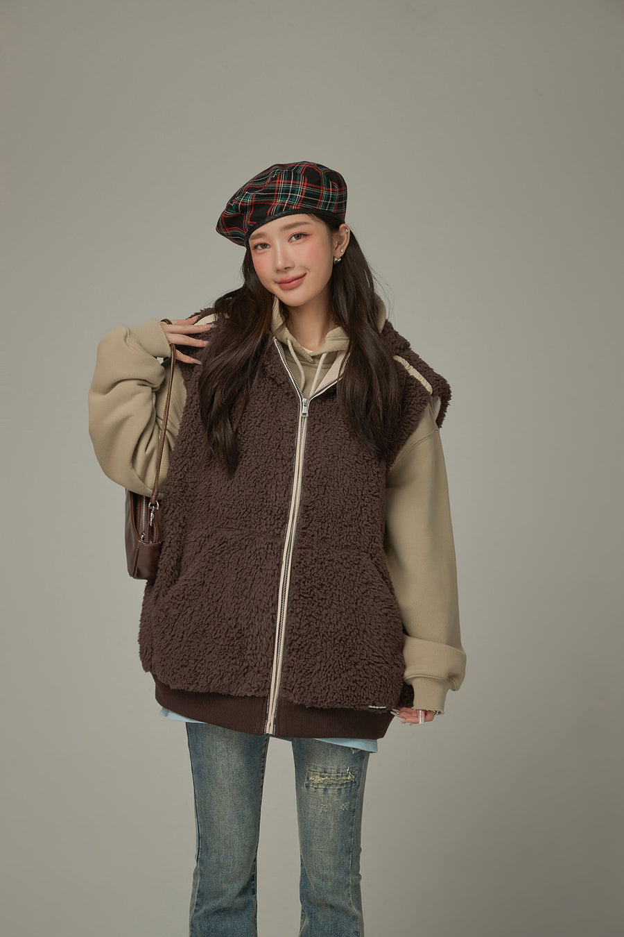 CHUU Fleece Vest Hooded Jacket