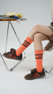 Color Lettering Basic High Socks