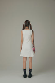 Ribbon Tie Logo Sleeveless Dress