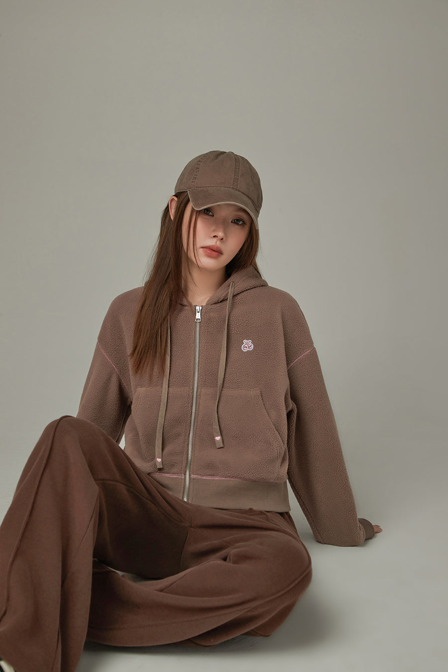 CHUU Fleece Hooded Zip-Up