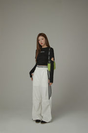 Logo Banding Wide Casual Pants