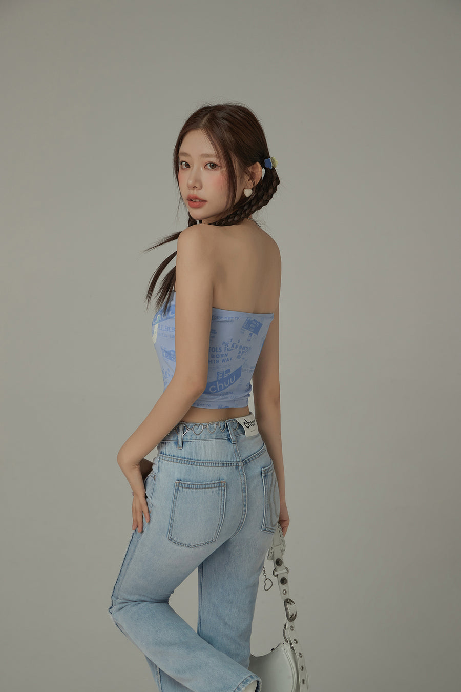 CHUU Letter Printing Sexy Slim Tube Top