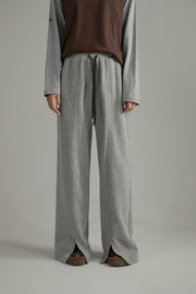 Slit Sweatpants Wide Pants