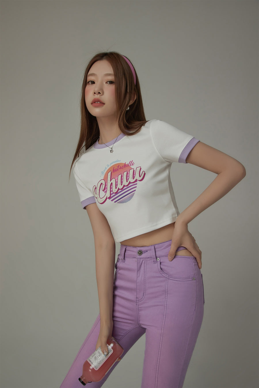 CHUU Color Combination Hot And Chill Line T-Shirt