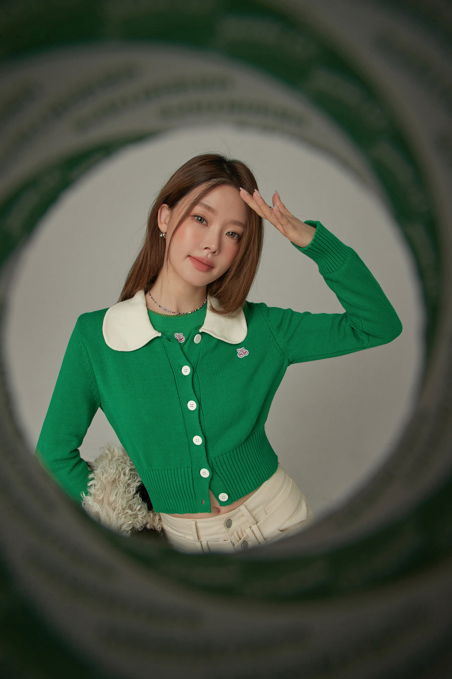 CHUU Color Collar Knit Cardigan