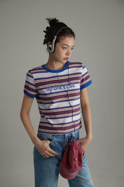 Noe Center Color Striped Short Sleeve T-Shirt