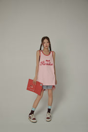 Back To Paradise Colorblocked Letter Printed Sleeveless T-Shirt