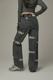 Lettering Logo Denim Jeans