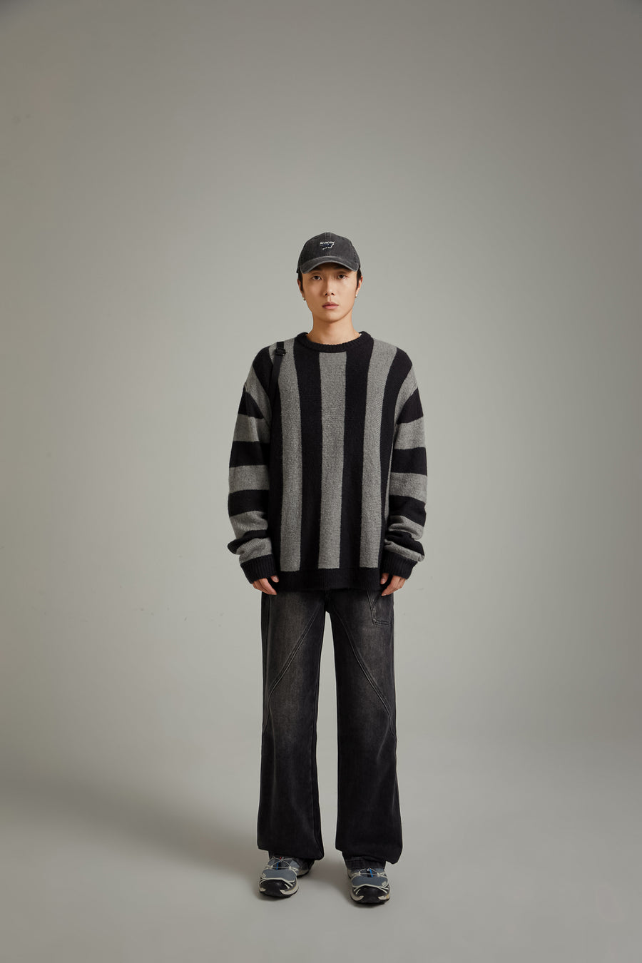 CHUU Vintage Color Scheme Stripe Knit Sweater