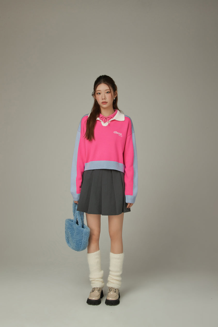 CHUU Colored Eyelet Tie Up T-Shirt