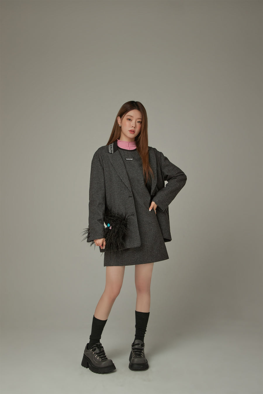 CHUU Line Color Matching Dress