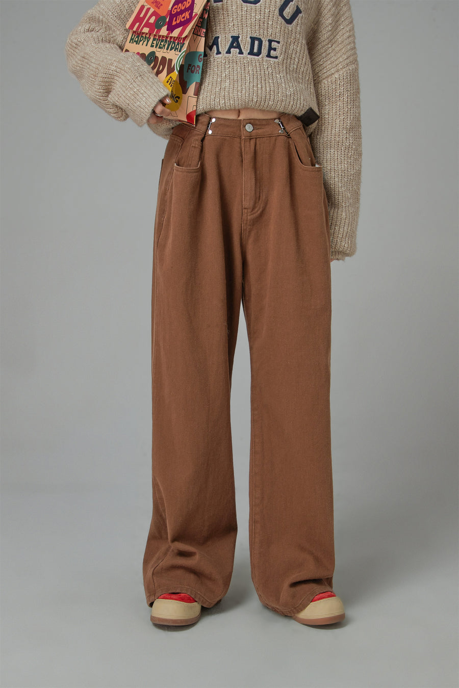 CHUU Summer Adjustable High Waist Wide Leg Pants