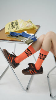 Color Lettering Basic High Socks