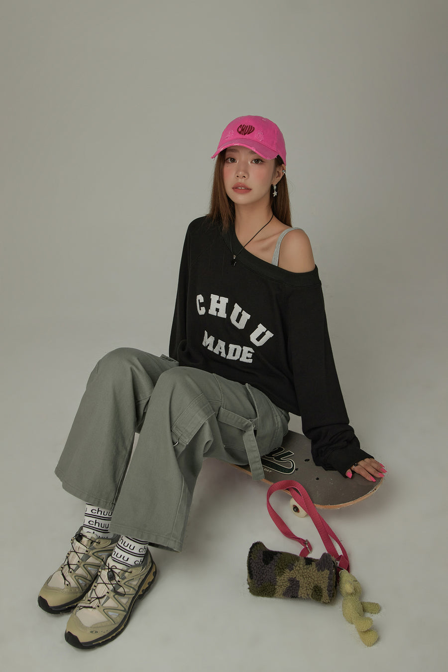 CHUU Heart Chuu Denim Ball Cap