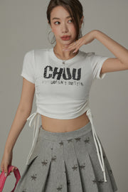 Size Doesnt Matter Side String Cropped T-Shirt