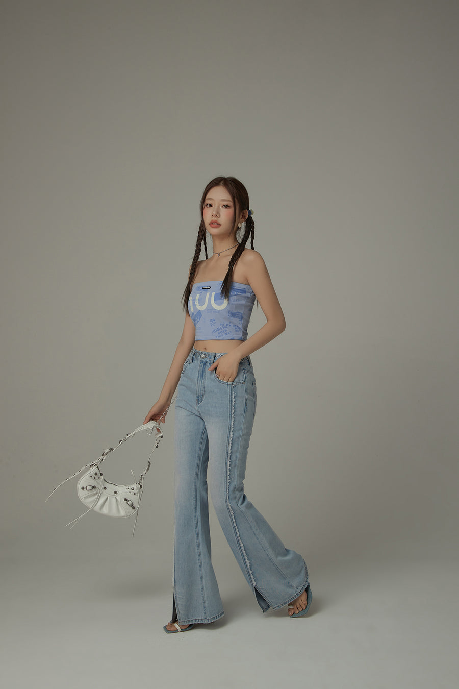 CHUU Letter Printing Sexy Slim Tube Top