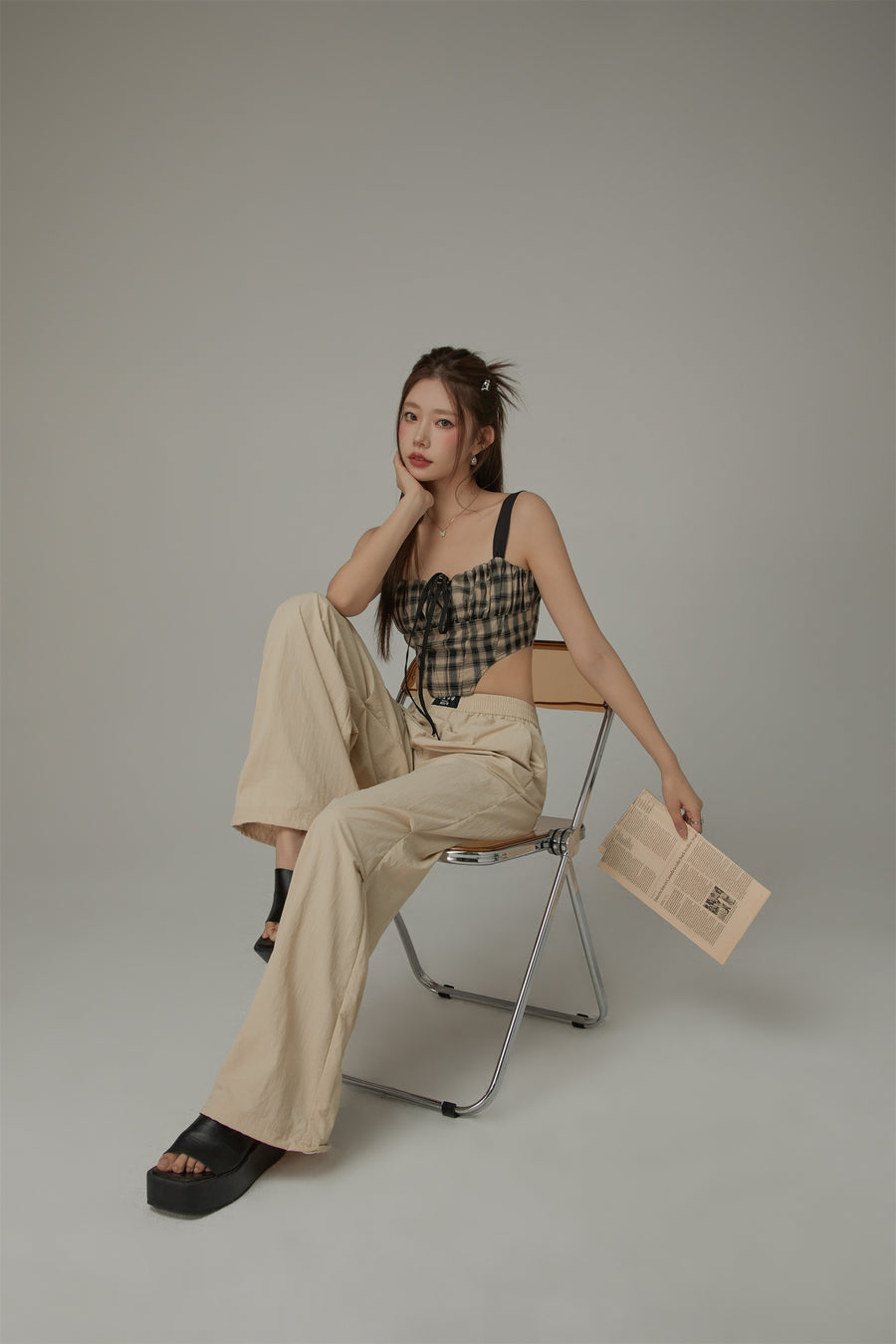 CHUU Loose Straight Wide Leg Casual Pants