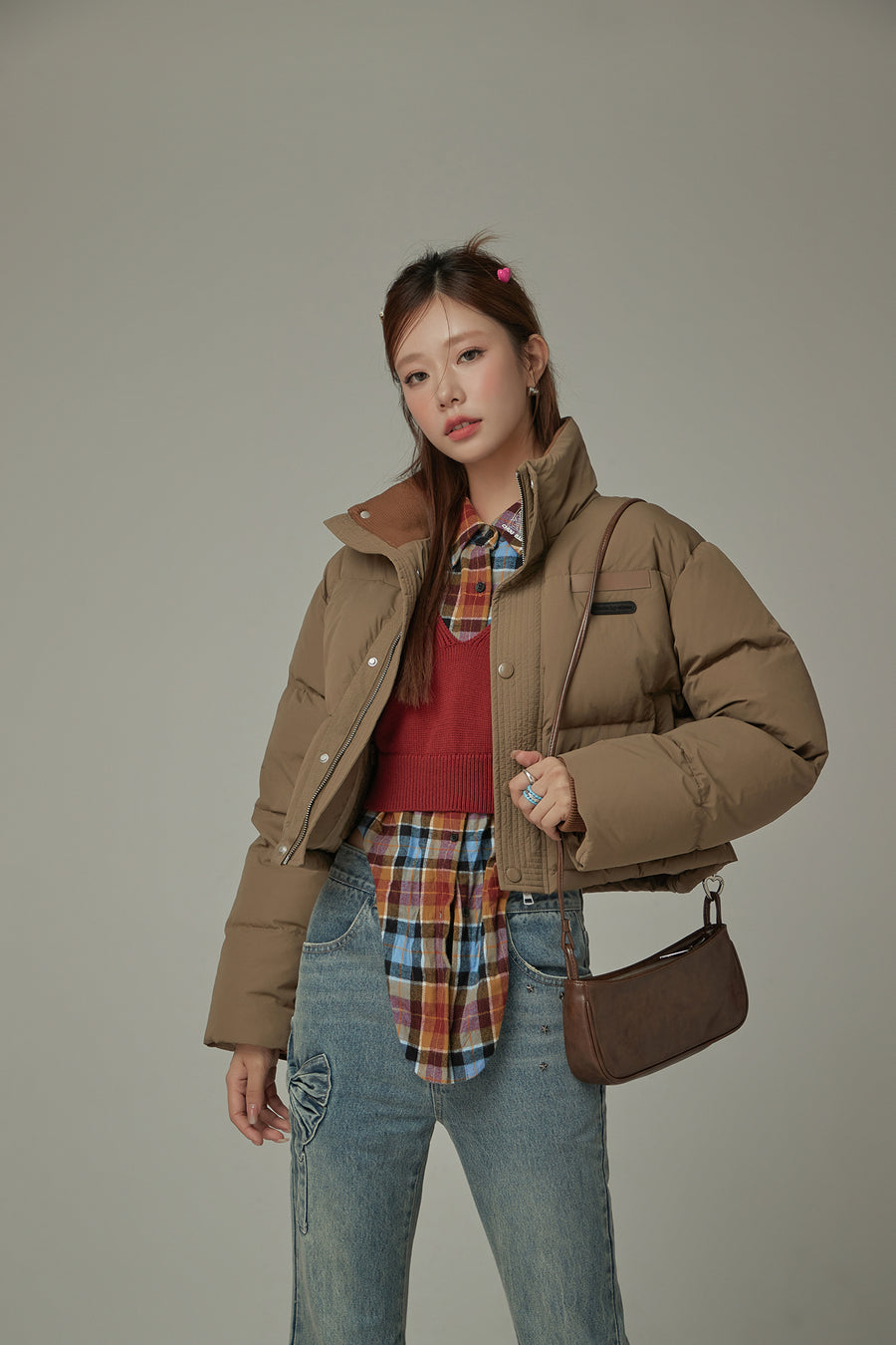 CHUU Oversized Logo Embroidery Padded Jacket