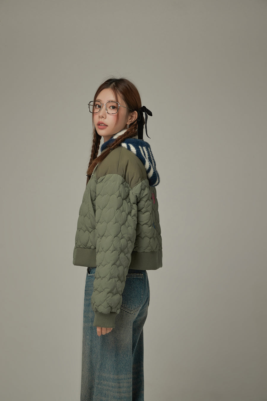 CHUU Heart Quilted Padded Jacket