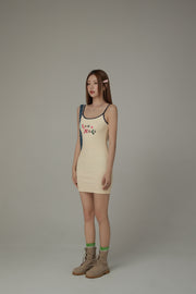 Chuu Made Heart Embroidered Sleeveless Mini Dress