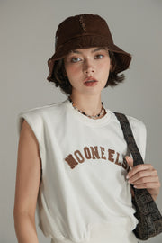 Shoulder Pad Logo Sleeveless Top